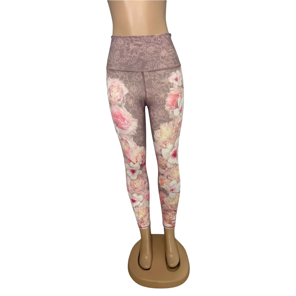 Evolution and Creation Floral High Waisted Leggings Pink Small